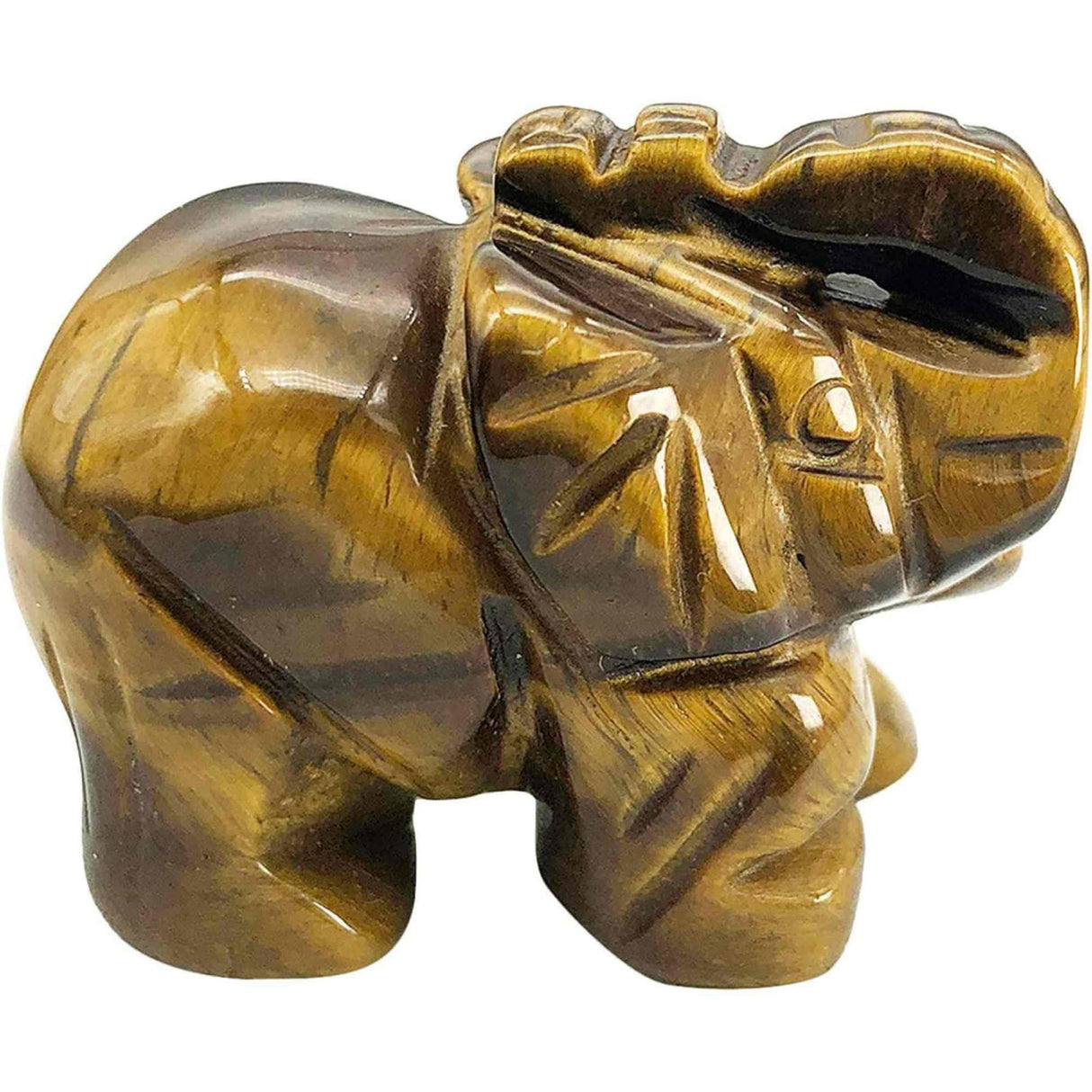 Figurina elefant din piatra semi-pretioasa Ametist sculptata manual - Statuie din cristale vindecatoare Reiki de buzunar pentru meditatie, pace
