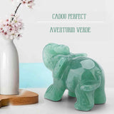 Figurina elefant din piatra semi-pretioasa Ametist sculptata manual - Statuie din cristale vindecatoare Reiki de buzunar pentru meditatie, pace