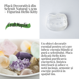 Placa Decorativa din Selenit Natural 5.5cm – Figurina Hello Kitty pentru Purificare si Armonie Energetica