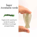 Figurina Inger din Aventurin Verde pentru Echilibru si Calm Interior, 50-55mm