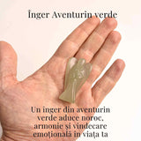 Figurina Inger din Aventurin Verde pentru Echilibru si Calm Interior, 50-55mm