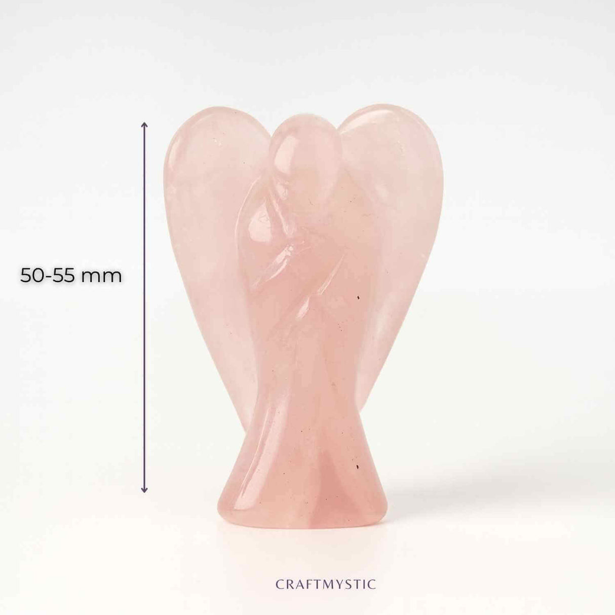Ingeras din cuart roz 50-55 mm – Energie de iubire și protectie blanda
