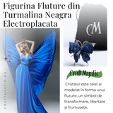 Figurina Fluture din Turmalina Neagra Electroplacata - Protectie si Transformare