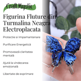 Figurina Fluture din Turmalina Neagra Electroplacata - Protectie si Transformare