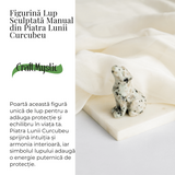Figurina Lup din Piatra Lunii Curcubeu - Energie si Protecte Spirituala