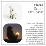 Figurina Lup din Piatra Lunii Curcubeu - Energie si Protecte Spirituala