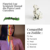 Figurina Lup din Piatra Lunii Curcubeu - Energie si Protecte Spirituala