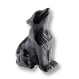 Figurina Lup din Obsidian Natural, 5 cm - Protector Energetic si Sprijin în Transformare