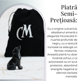 Figurina Lup din Obsidian Natural, 5 cm - Protector Energetic si Sprijin în Transformare