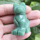 Figurina Obsidian pisica 4cm sculptata manual din cristal semipretios - Statuie pisica din cristal vindecator natural pisica pentru decorarea interioara, buzunar