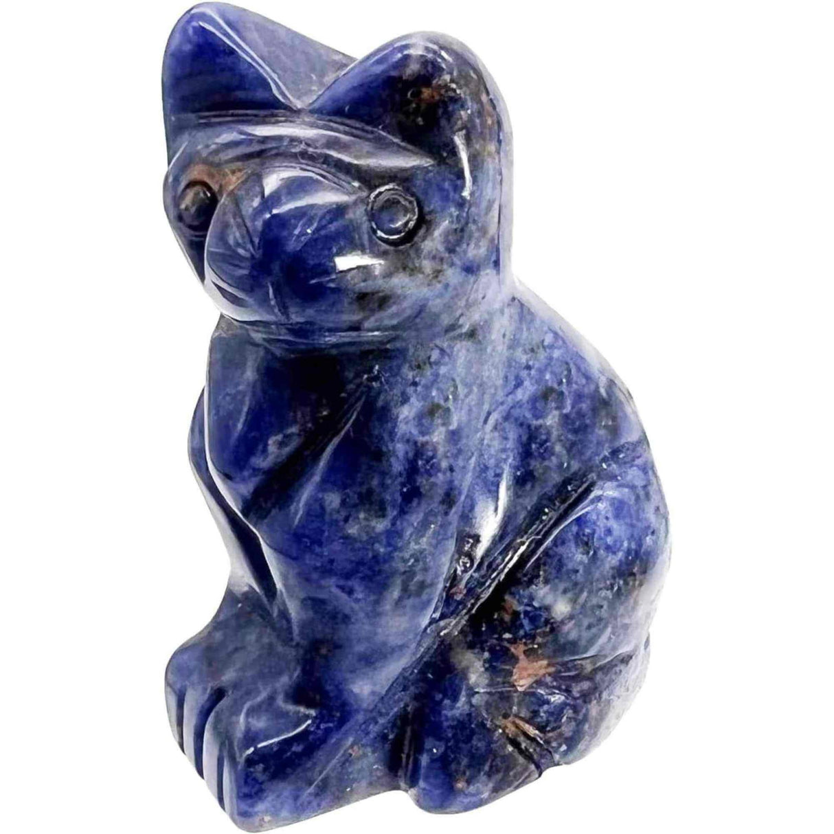 Figurina Obsidian pisica 4cm sculptata manual din cristal semipretios - Statuie pisica din cristal vindecator natural pisica pentru decorarea interioara, buzunar