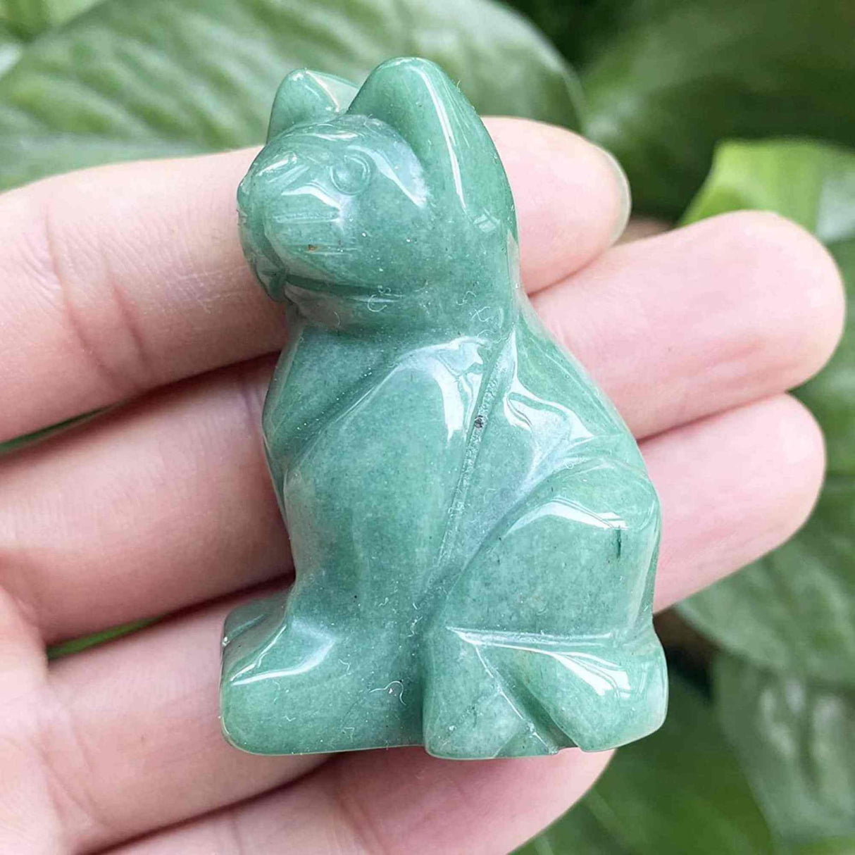 Figurina Obsidian pisica 4cm sculptata manual din cristal semipretios - Statuie pisica din cristal vindecator natural pisica pentru decorarea interioara, buzunar