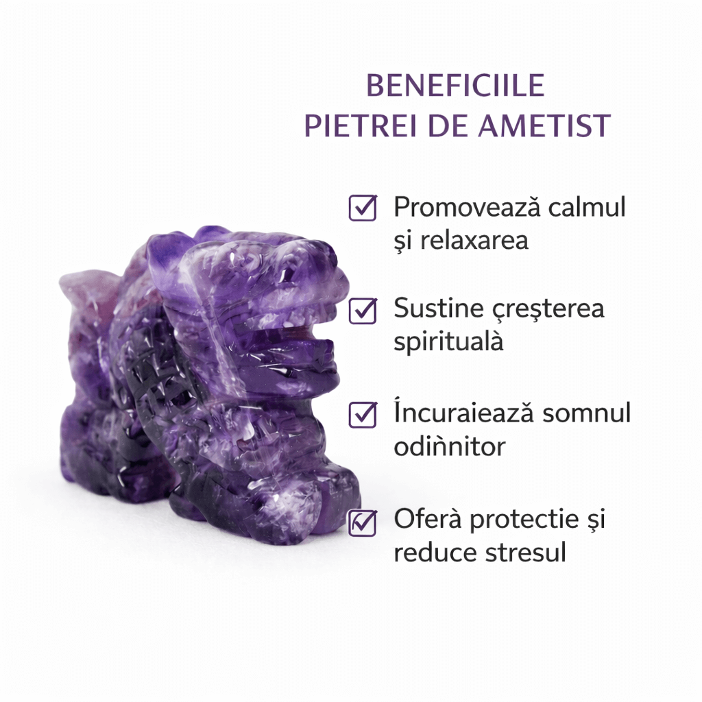 Dragon din Ametist – Claritate Spirituala si Protectie Energetica