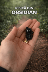 Pisicuta Alintata din Obsidian Negru – Talisman de Protectie si Intuitie