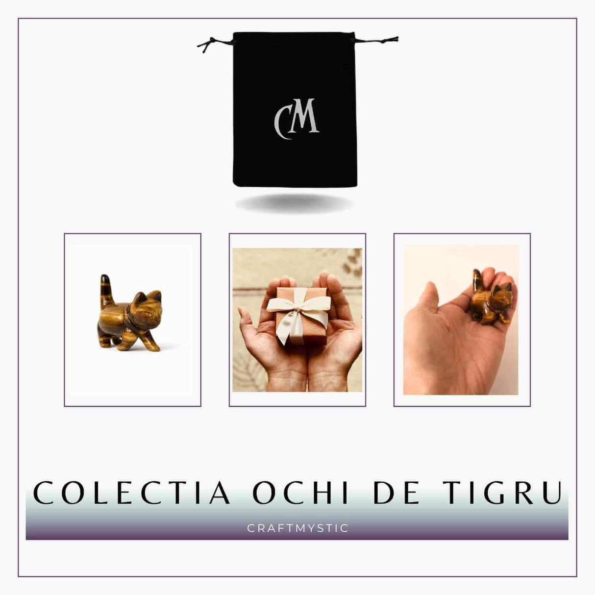 Figurina Pisica din Ochi de Tigru – Curaj, Protectie si Claritate Interioara