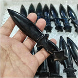 Figurina Pumnal din Obsidian Natural - Decor Elegant, Vindecare Reiki
