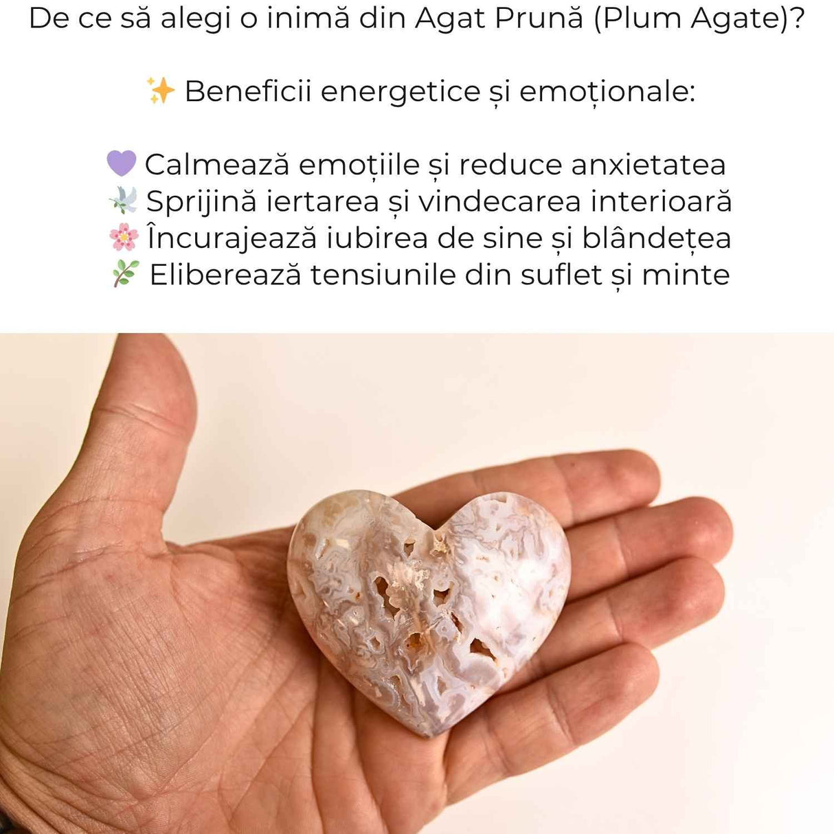 Inima din Agat Pruna – Liniste si iubire in forma pura