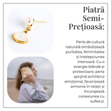 Gratie si prospetime - Cercei cu scoica sculptata si perla de cultura