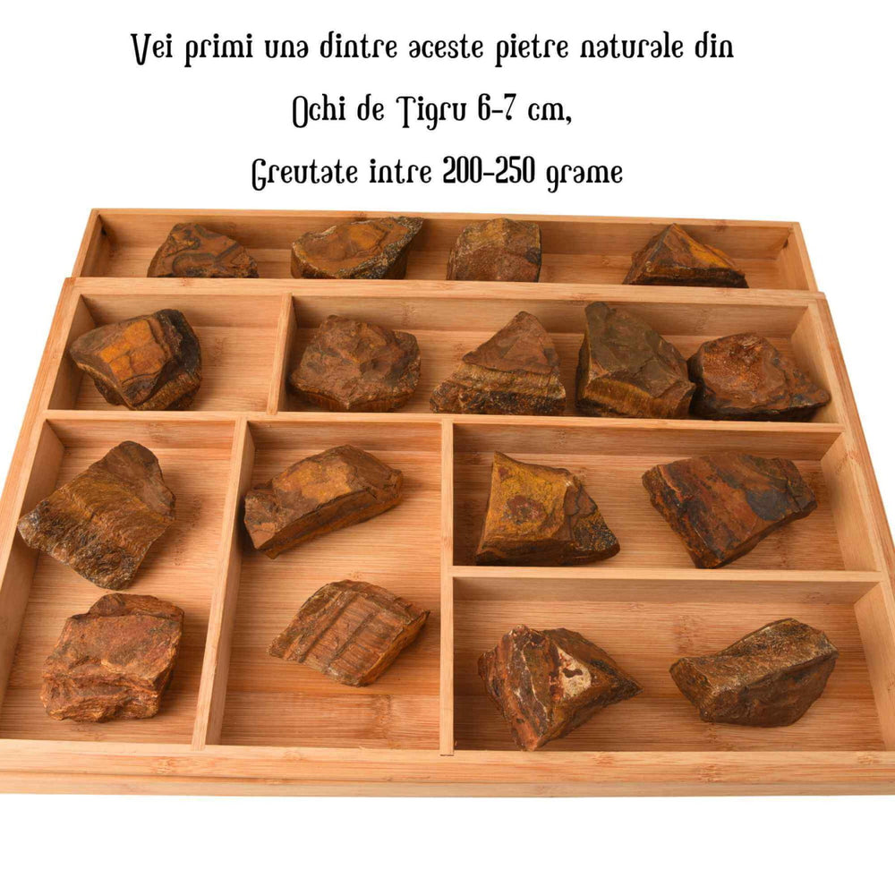 Pietre brute din cristal natural Ochi de Tigru 4-5 cm – Talisman al Prosperitatii si Increderii in Sine