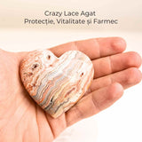 Inima din Crazy Lace Agat - Energie, Echilibru si Vitalitate