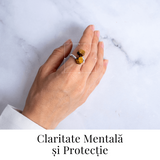 Protectie in fiecare zi - Inel dublu Ochi de tigru natural in forma bruta
