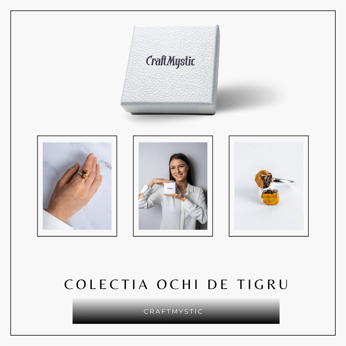 Protectie in fiecare zi - Inel dublu Ochi de tigru natural in forma bruta