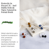 Protectie in fiecare zi - Inel dublu Ochi de tigru natural in forma bruta