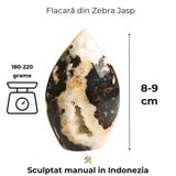Flacara echilibrului - Zebra Jasp Indonezian pentru Claritate si Stabilitate 8-9 cm