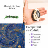 Flacara echilibrului - Zebra Jasp Indonezian pentru Claritate si Stabilitate 8-9 cm