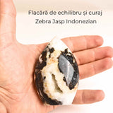 Flacara echilibrului - Zebra Jasp Indonezian pentru Claritate si Stabilitate 8-9 cm