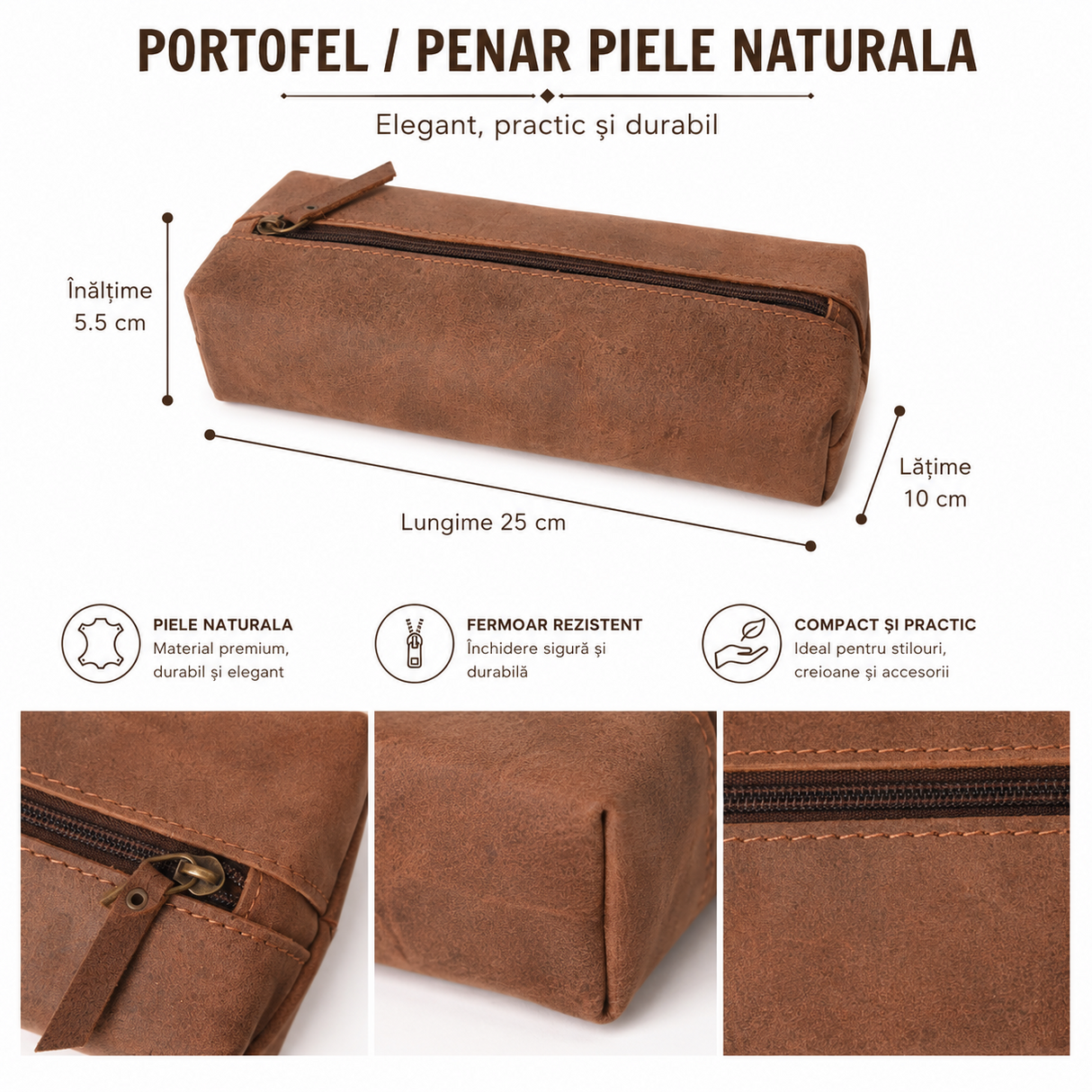 Penar-Organizator din Piele Naturala Dreptunghiular – Organizare Eleganta si Practica pentru Zi de Zi