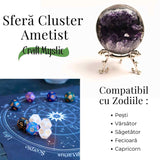 Sfera Cluster Ametist 6-8 cm - Energie Pozitiva si Relaxare