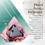 Piramida Sculptata Manual 60mm din Piatra Pirita Naturala
