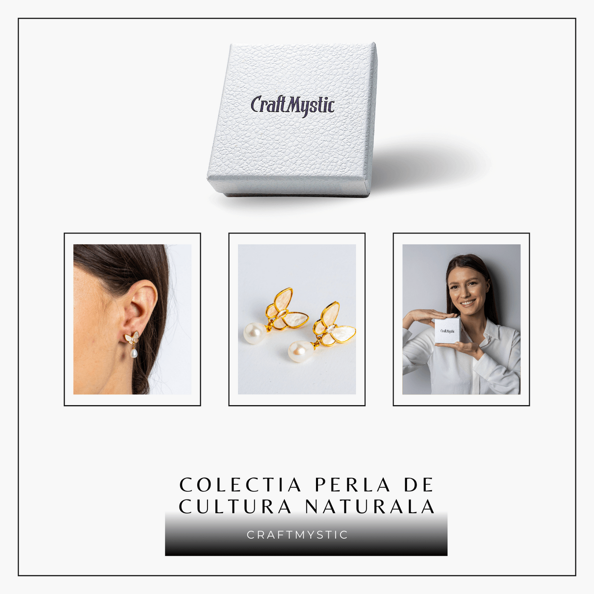 Eleganta delicata - Cercei fluturi si perle