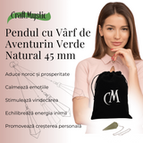 Pendul de Radiestezie cu Varf de Aventurin Verde Natural 45 mm