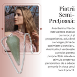 Pendul de Radiestezie cu Varf de Aventurin Verde Natural 45 mm