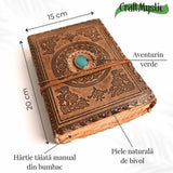 Jurnal piele naturala cu Aventurin verde - Creativitate si energie pozitiva