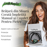 Bratara Reglabila din Sfoara Cerata Neagra cu Cosulet pentru Pietre si Cristale Semipretioase