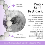 Bratara Elastica cu Margele Naturale de 8mm din Howlita