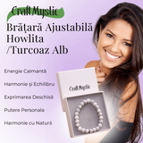 Bratara Elastica cu Margele Naturale de 8mm din Howlita