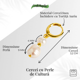 Bijuterie delicata pentru rafinament zilnic - Cercei tortita cu perle de cultura