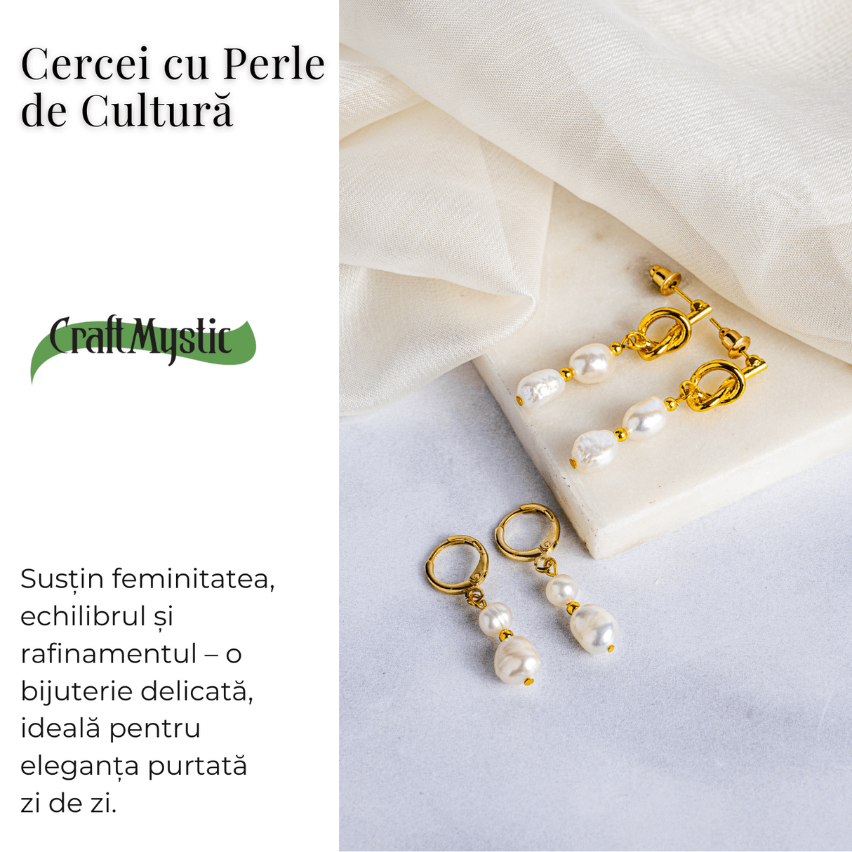 Bijuterie delicata pentru rafinament zilnic - Cercei tortita cu perle de cultura