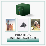 Piramida Sculptata Manual 60mm din Piatra Merlinit Mistic sau Indigo Gabbro Natural