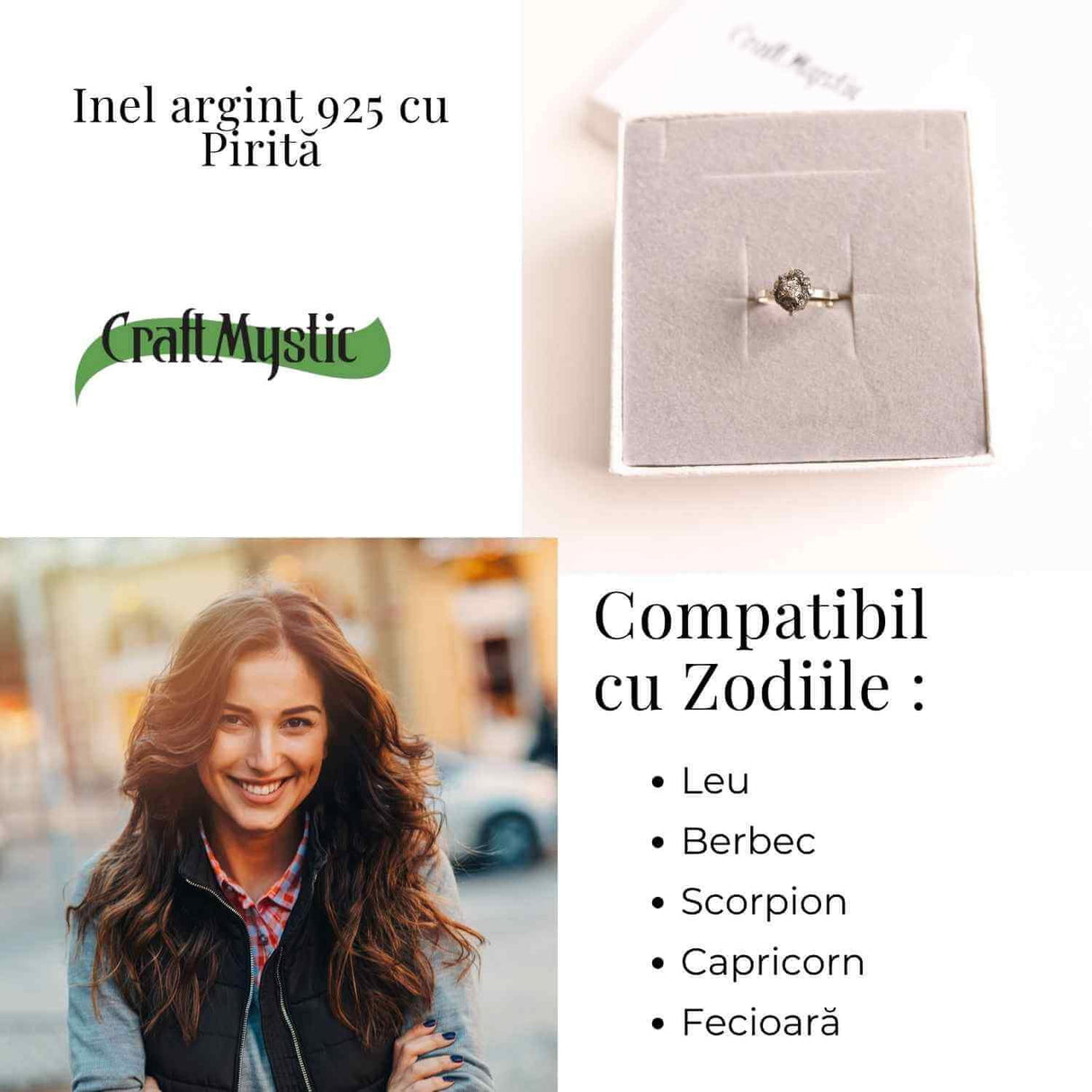 Inel Argint 925 cu Pirita Bruta - Protectie si Putere Interioara