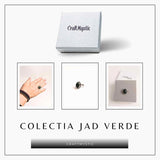 Inel Ajustabil Argintiu cu Jad Verde - Echilibru si protectie energetica