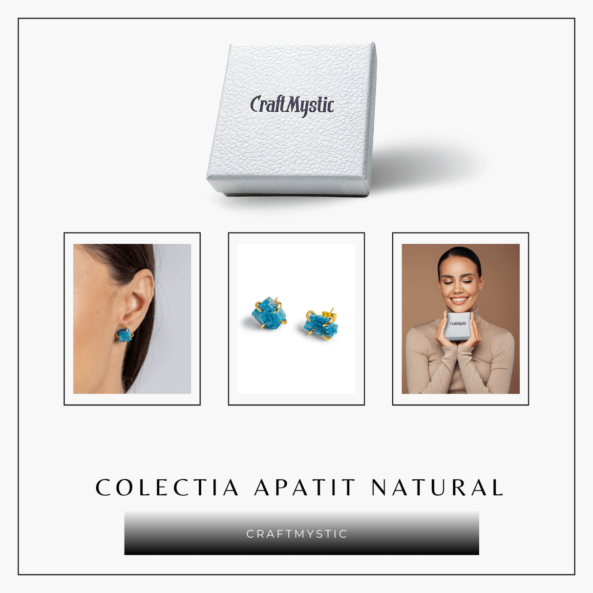 Cercei de Claritate si Inspiratie - Apatit Natural si Finisaj Auriu