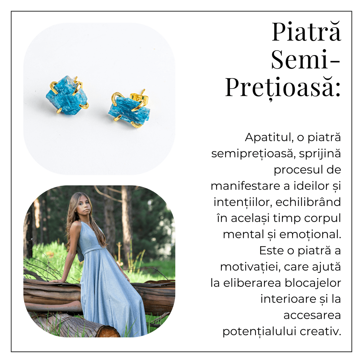 Cercei de Claritate si Inspiratie - Apatit Natural si Finisaj Auriu