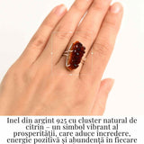 Inel Argint 925 cu Cluster de Citrin - Abundenta si Claritate Zilnica
