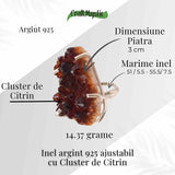 Inel Argint 925 cu Cluster de Citrin - Abundenta si Claritate Zilnica