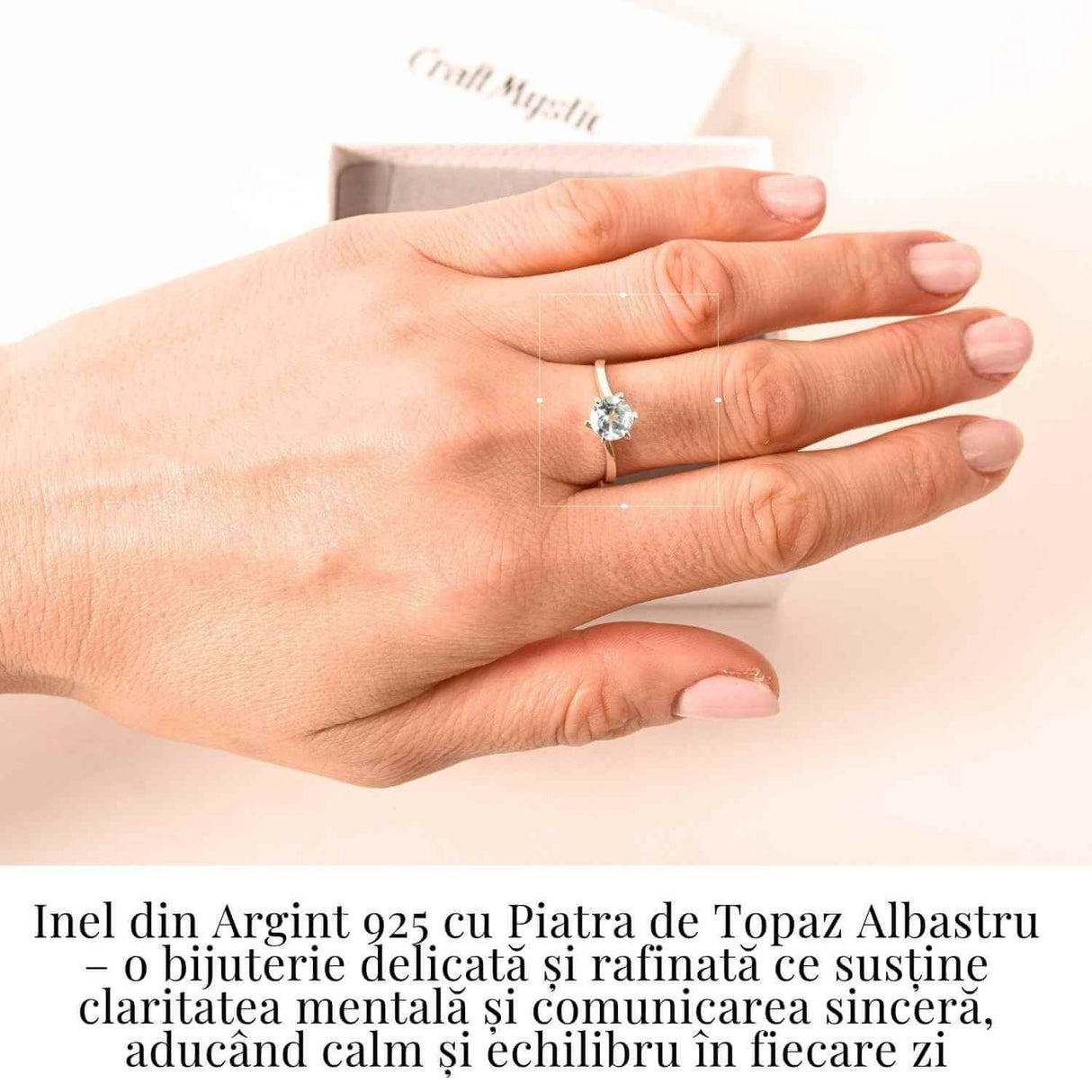 Inel din Argint 925 cu Topaz Albastru Fatetat - Claritate si Calm Interior